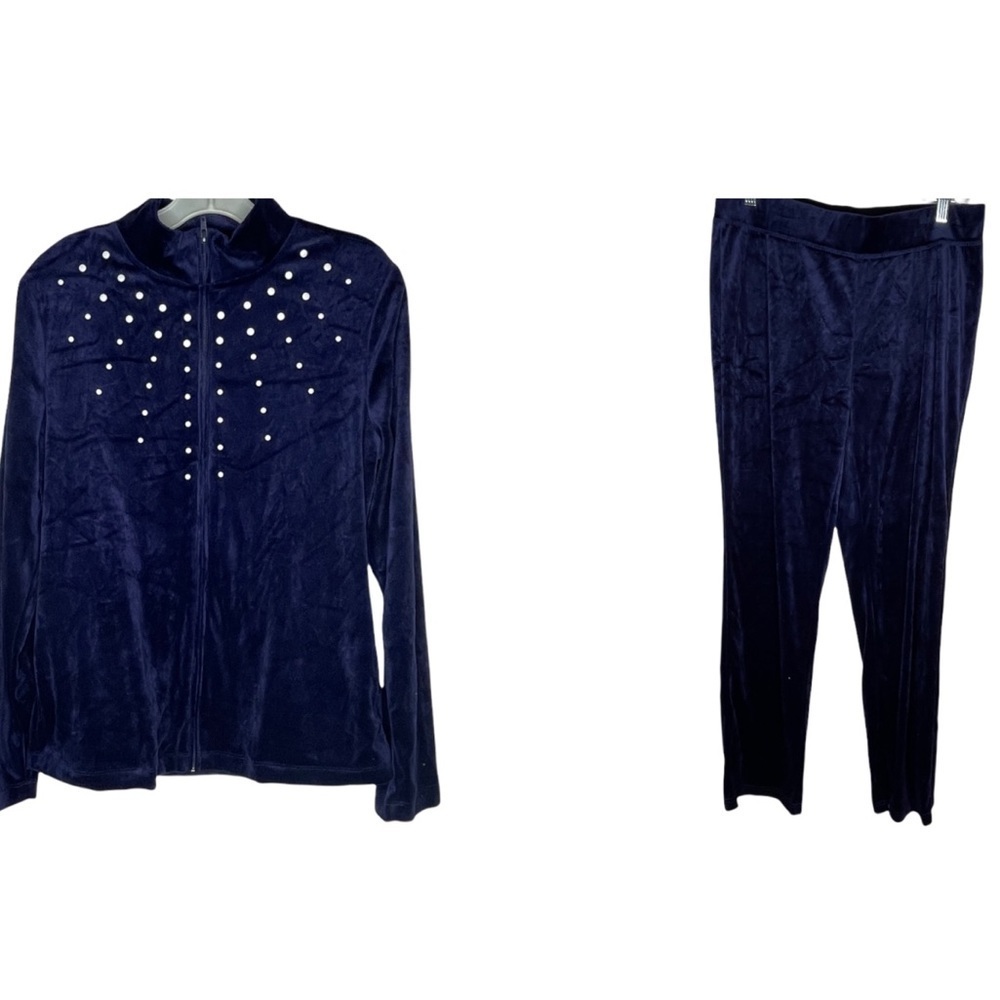 Vintage Rebecca Malone Velour Track Suit with‎ Pearls